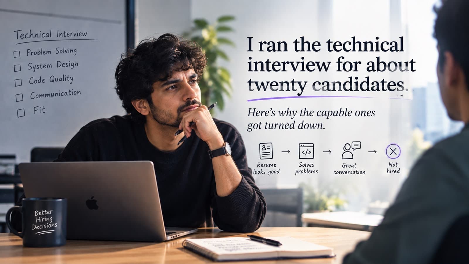 I ran the technical interview for about twenty candidates. Here's why the capable ones got turned down.